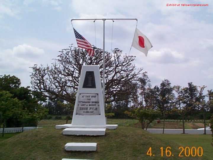 The Ernie Pyle Memorial on Ie Shima.  Combat Photographer