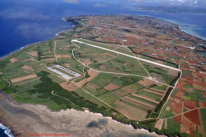 This is an aerial view of the Island of IE Shima Military Base.