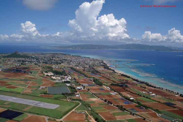 This is an aerial view of the Island of IE Shima near Okinawa