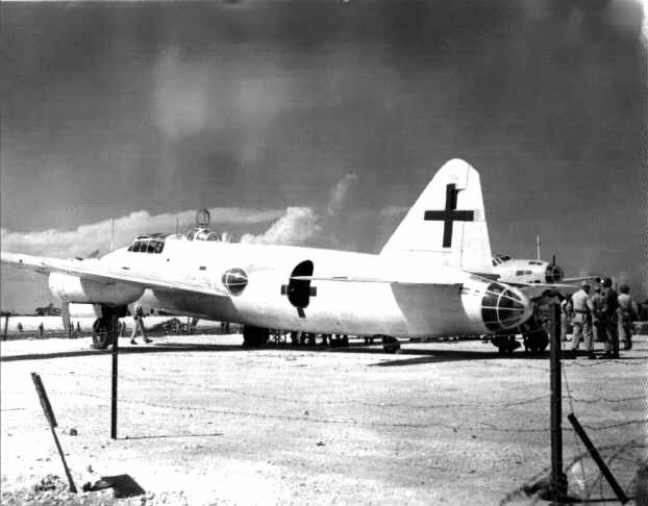 Betty Bomber on the Island of Ie Shima in WW2, Japan Surrenders