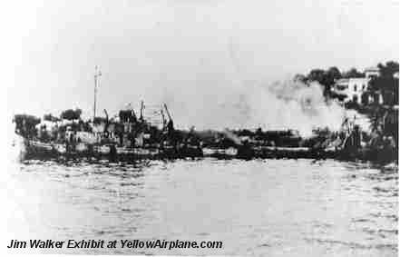 LST-282 Sunken in France by a Rocket Bomb. WW2 Photo