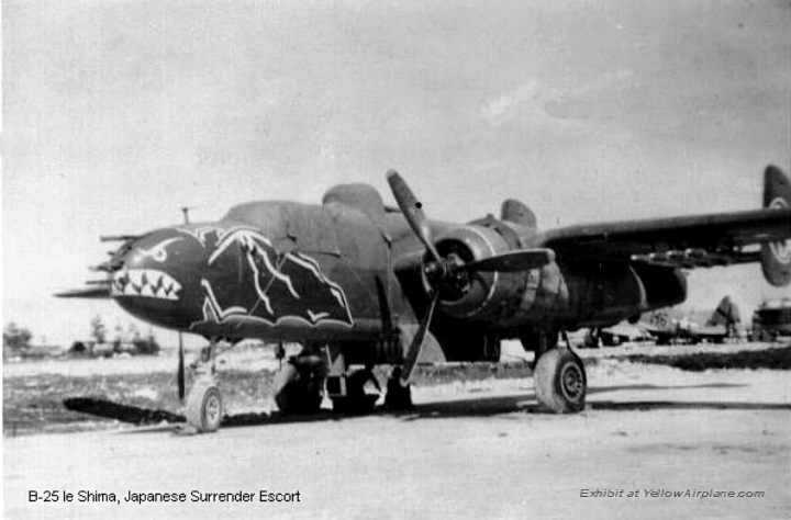 b25 mitchell used to escort the japanese betty bombers to ie shima