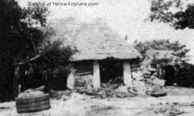A Japanese Hut on Ie Shima still standing after the Battle on Ie Shima in WW2
