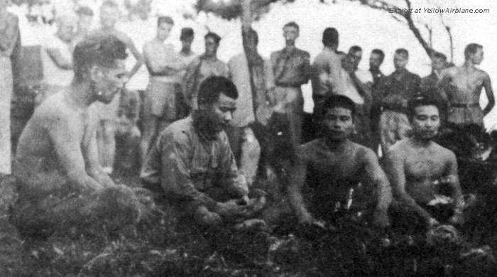 A Picture of Japanese Prisoners on the Island of Ie Shima in WW2