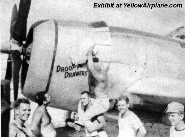 A picture of the P-47 Thunderbolt, Droopy Drawers in WW2 Ie Shima