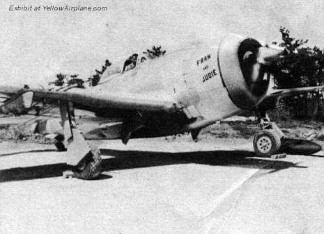 A P-47 Thunderbolt runs up before takeoff in WW2