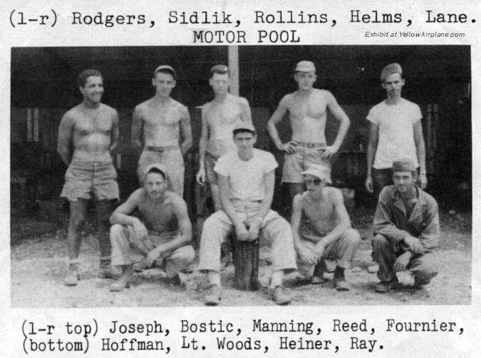 Motorpool staff on the island of IeShima, WW2