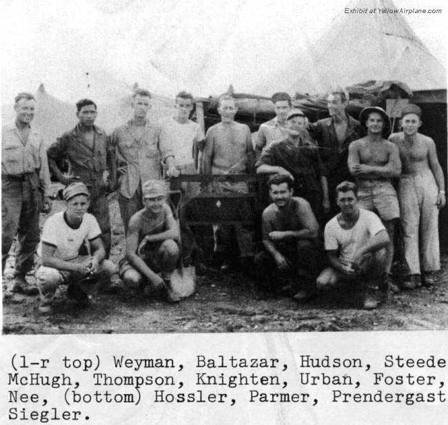 Photo of the Ordnance Section in front of their Tent on Ie Shima, World War 2