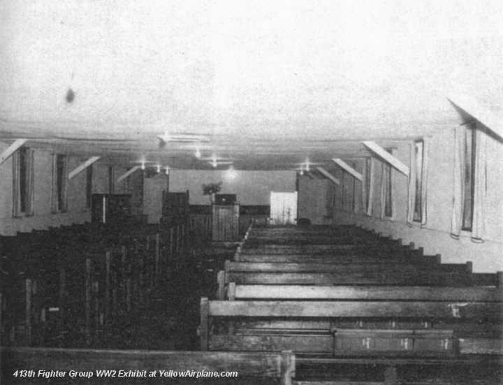 Photo inside of the chapel at Bluethenthal Field North Carolina in WW2 1944