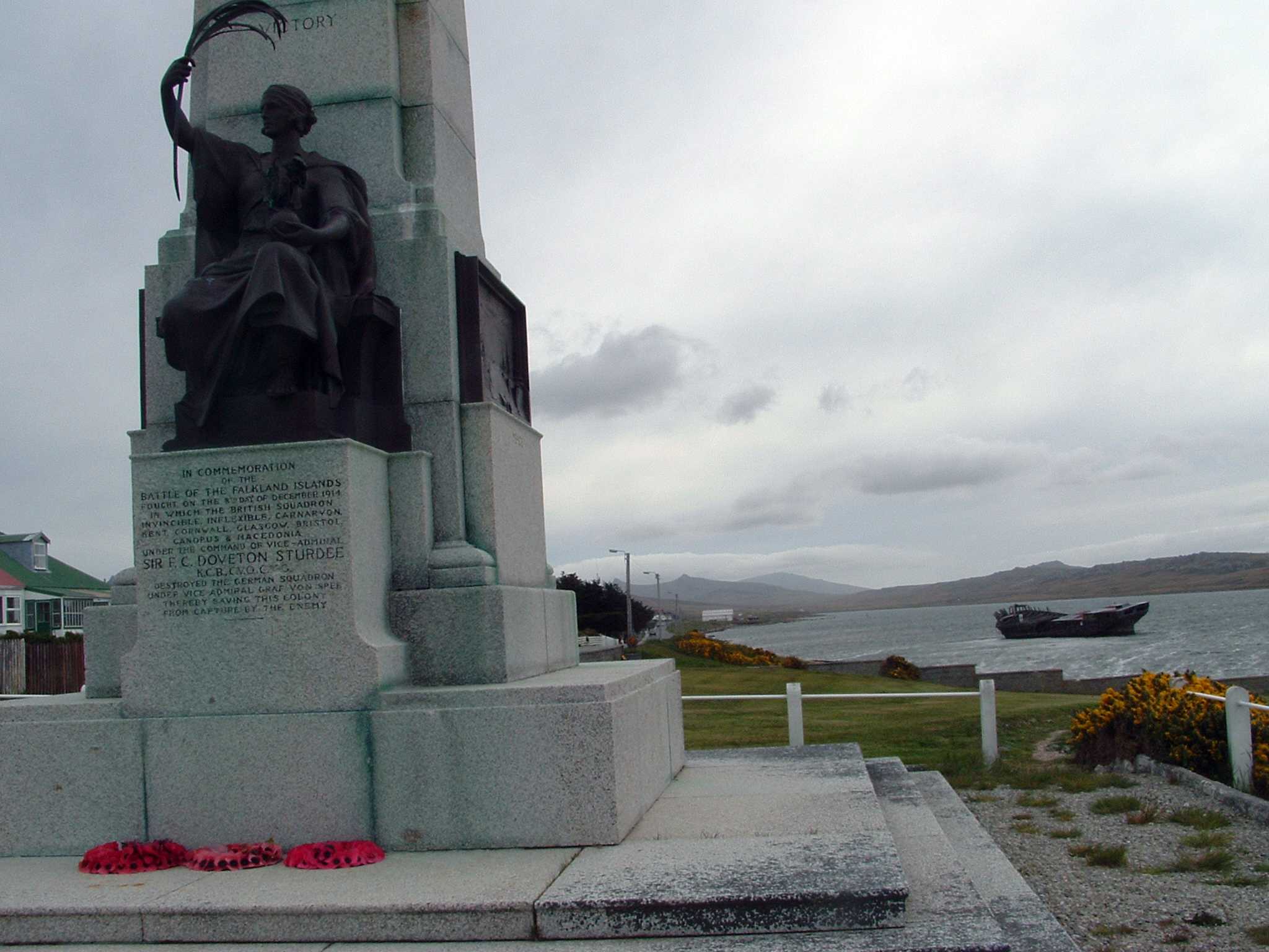 Falkland Island War Memorial Stanley on East Falklands