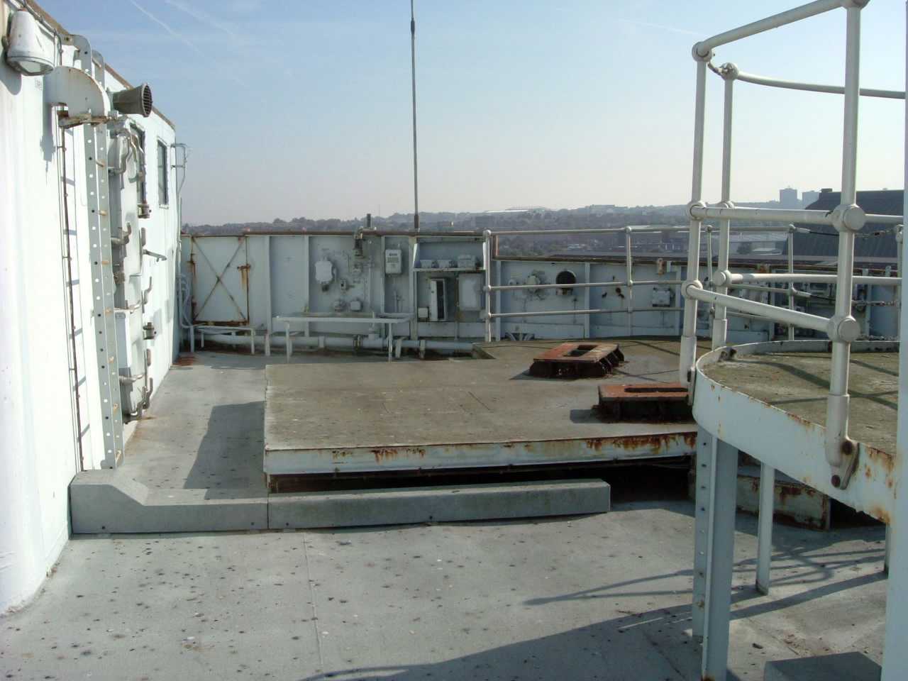 A picture of the starboard flying bridge where Neil's Bofors Gun Was Mounted
