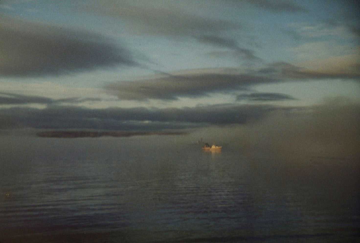 British Navy Ships in the Falkland Island Straights, the Fog is moving in.