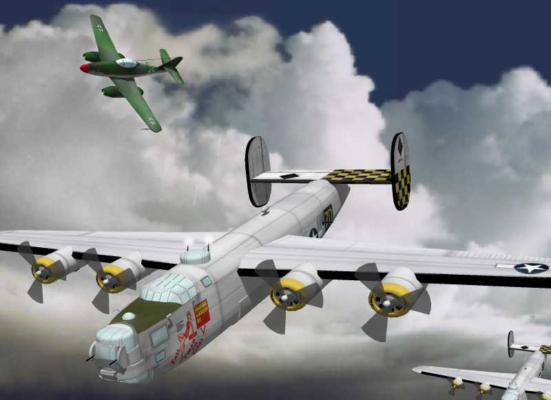 Konley Kelly B-24 Liberator over Ploesti, 3D Art