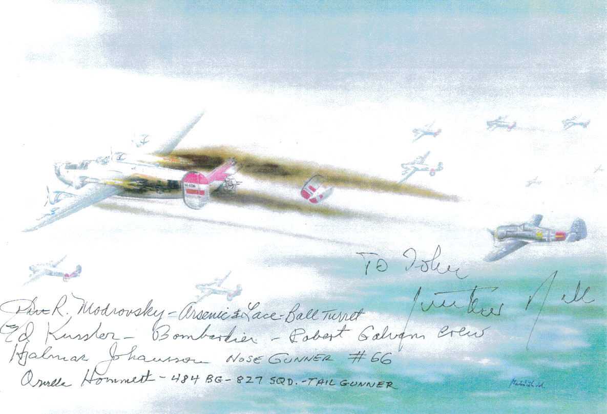 Robert Galvin B-24 Liberator Bomber Mission Painting