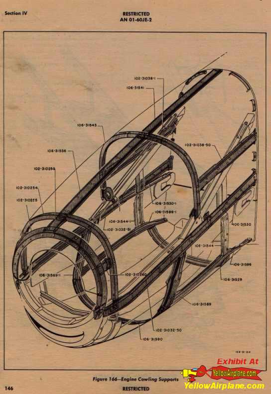 Excellent P51 Diagrams of the Engine Cowling Supports on the    P51 Mustang