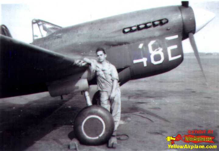 John Spiegel Standing next to a P-40 in Eastern India in WW2
