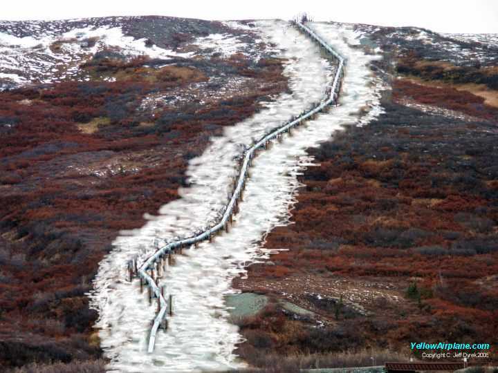 Alaskan Pipeline After Snow Machine Treatment