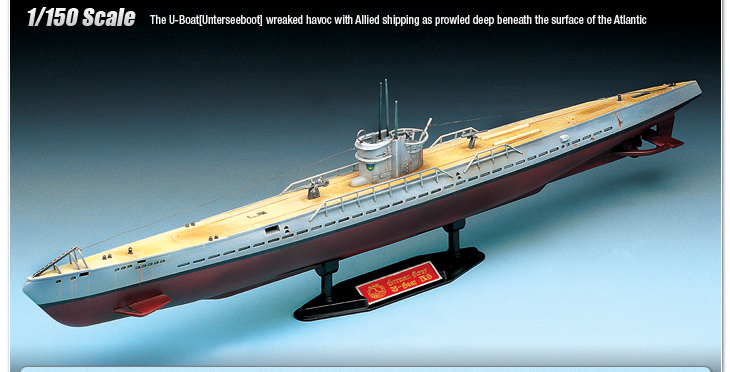 German UBoat IX Plastic Submarine Model Kit.