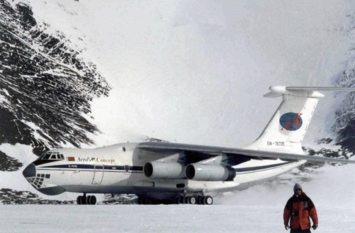 Ilyushin 76, IL-76 on the South Pole base in Antarctica