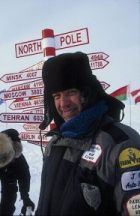 Photo of C. Jeff Dyrek, webmaster, standing on the North Pole