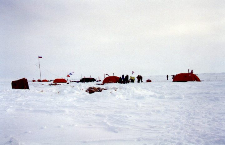 Planes on the runway at Camp Borner, an All Ice Runway