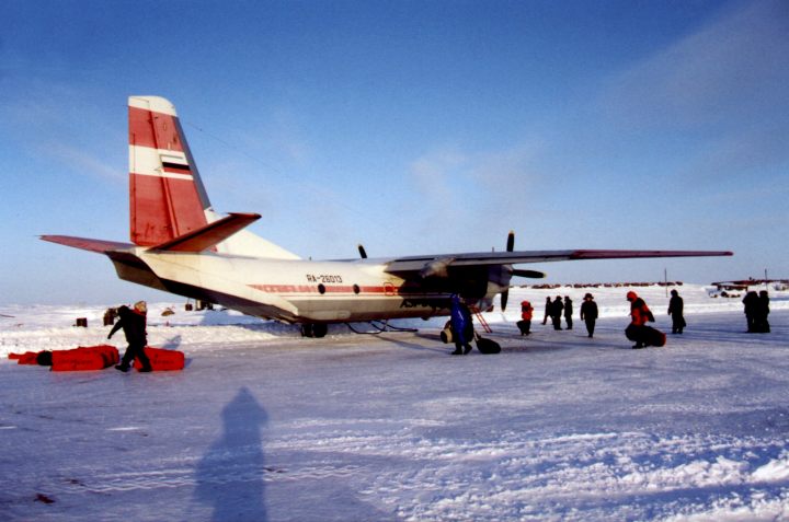 Photo, Russian Antonov An-26 Aircraft at Sredney Island on the North Pole Expedition 2002