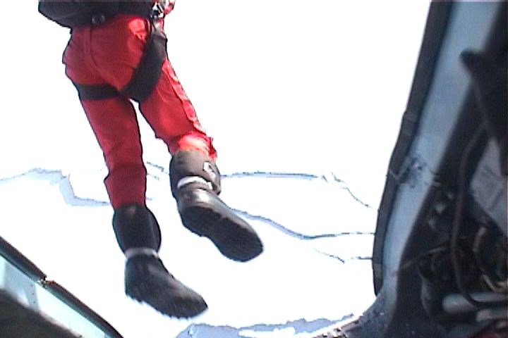 Frontier Skydivers jumps out of the helicopter at 5000 feet over the North Pole.