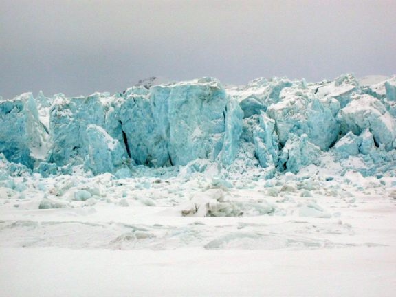 Glacier Picture with beautiful blue glacier ice