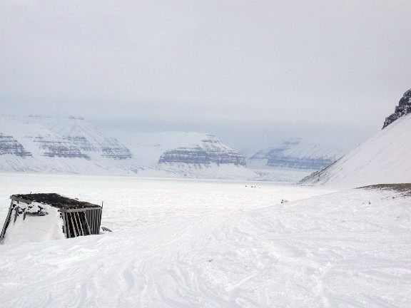 Snowmobile tour on the island of Svalbard.