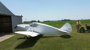 Stits Playboy Kit Plane ready to go into hanger