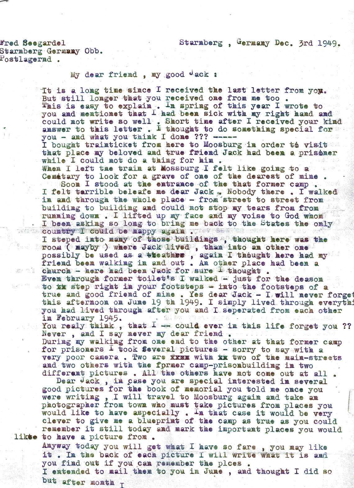 Letter from a German Citizen, friend of Jack Cody.