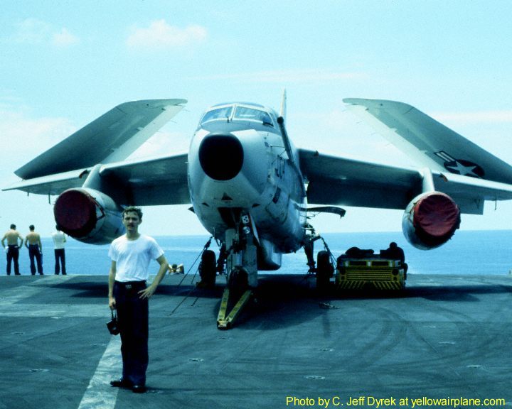 A-3 Skywarrior  (Whale) on the deck of the USS Kitty Hawk CVA-63