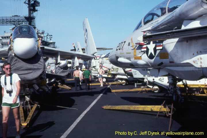 F-14 Tomcat on right A-7 on left