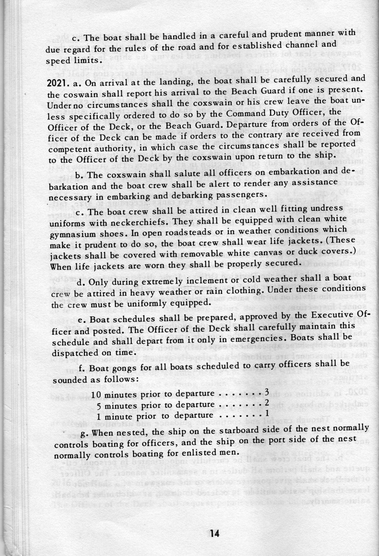Navy Regulations for the Boat Coxswain and Operations of the Boat