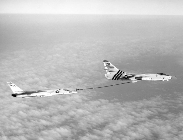 Vigilante and Skywarrior, A-3 Whale during inflight refueling